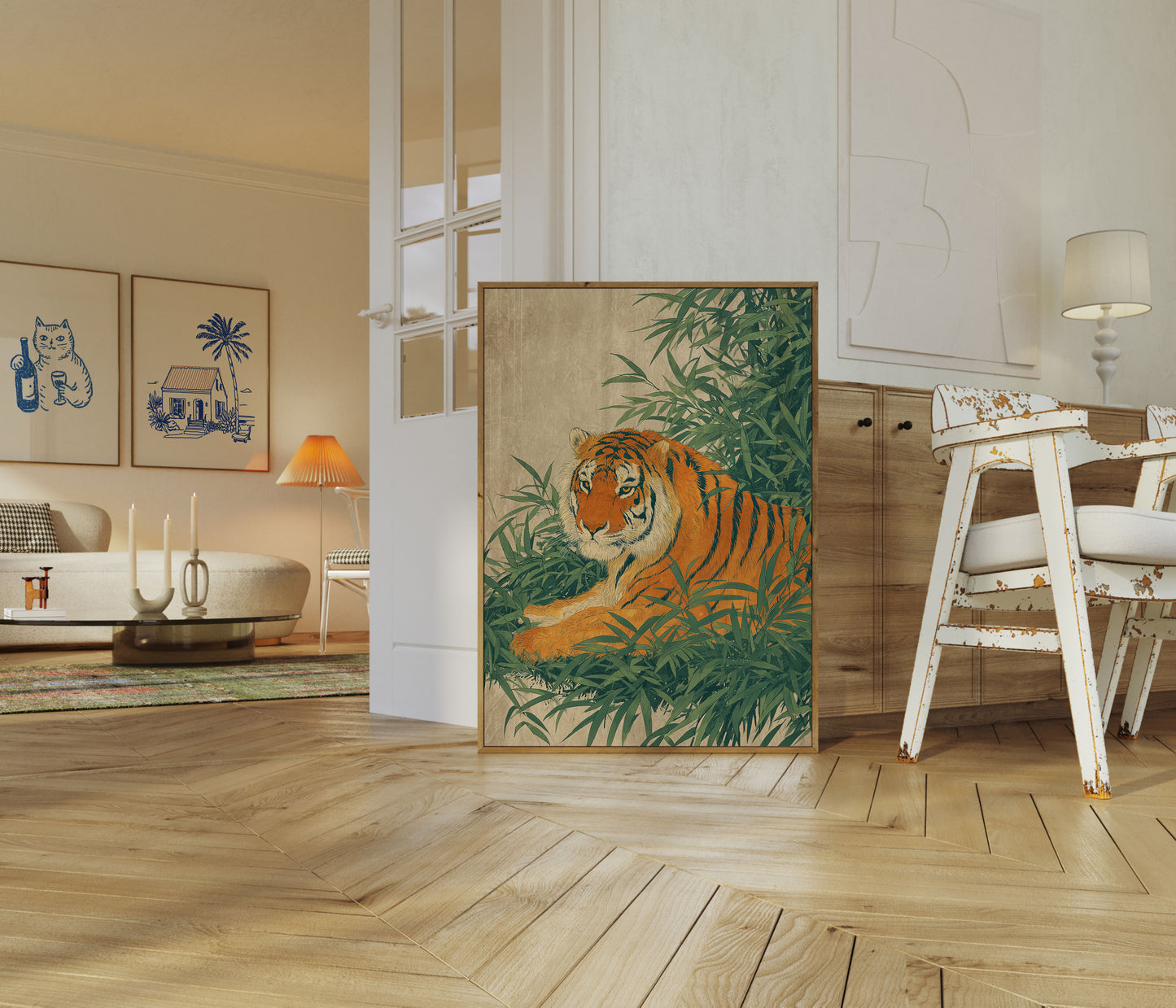 Tiger in Bamboo Forest Poster