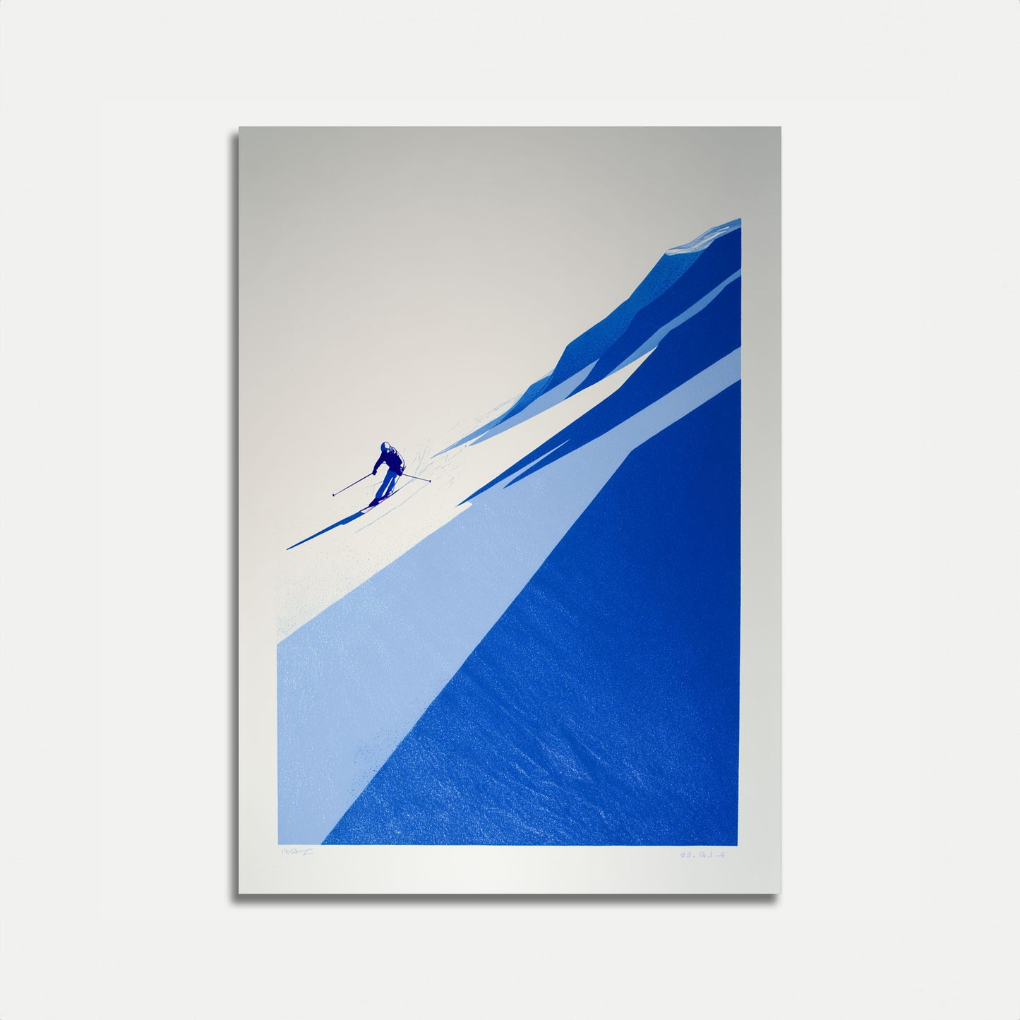 Alpin Nedstigning Skiløb Plakat