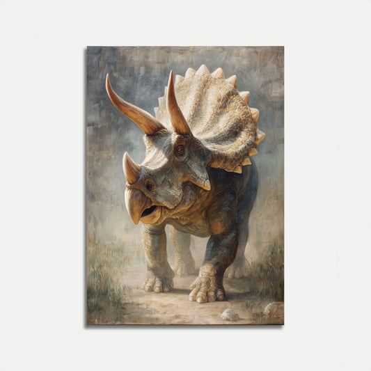 Póster prehistórico del antiguo Triceratops