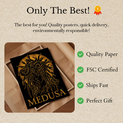 Medusa Mytologi Guld Legende Plakat