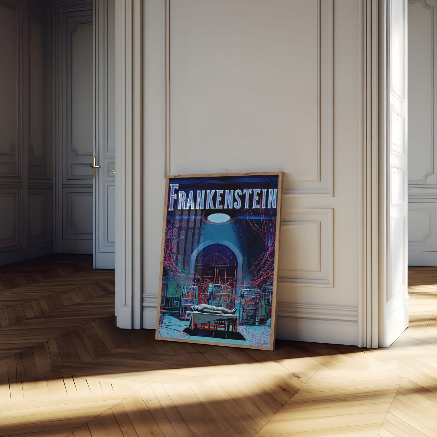 Frankenstein's Laboratory Neon Poster
