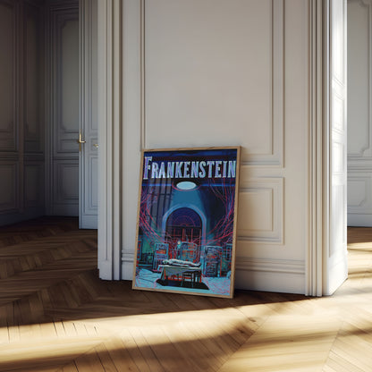 Frankenstein's Laboratory Neon Poster