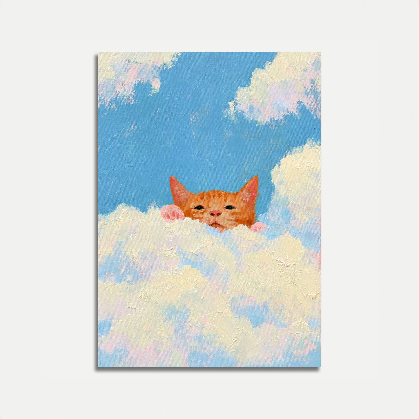 Orange Cat in the Clouds Poster