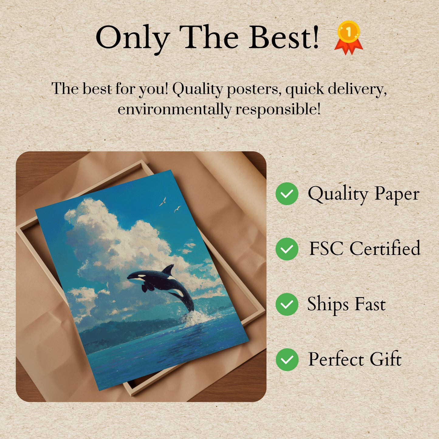 Majestic Orca Leap Poster