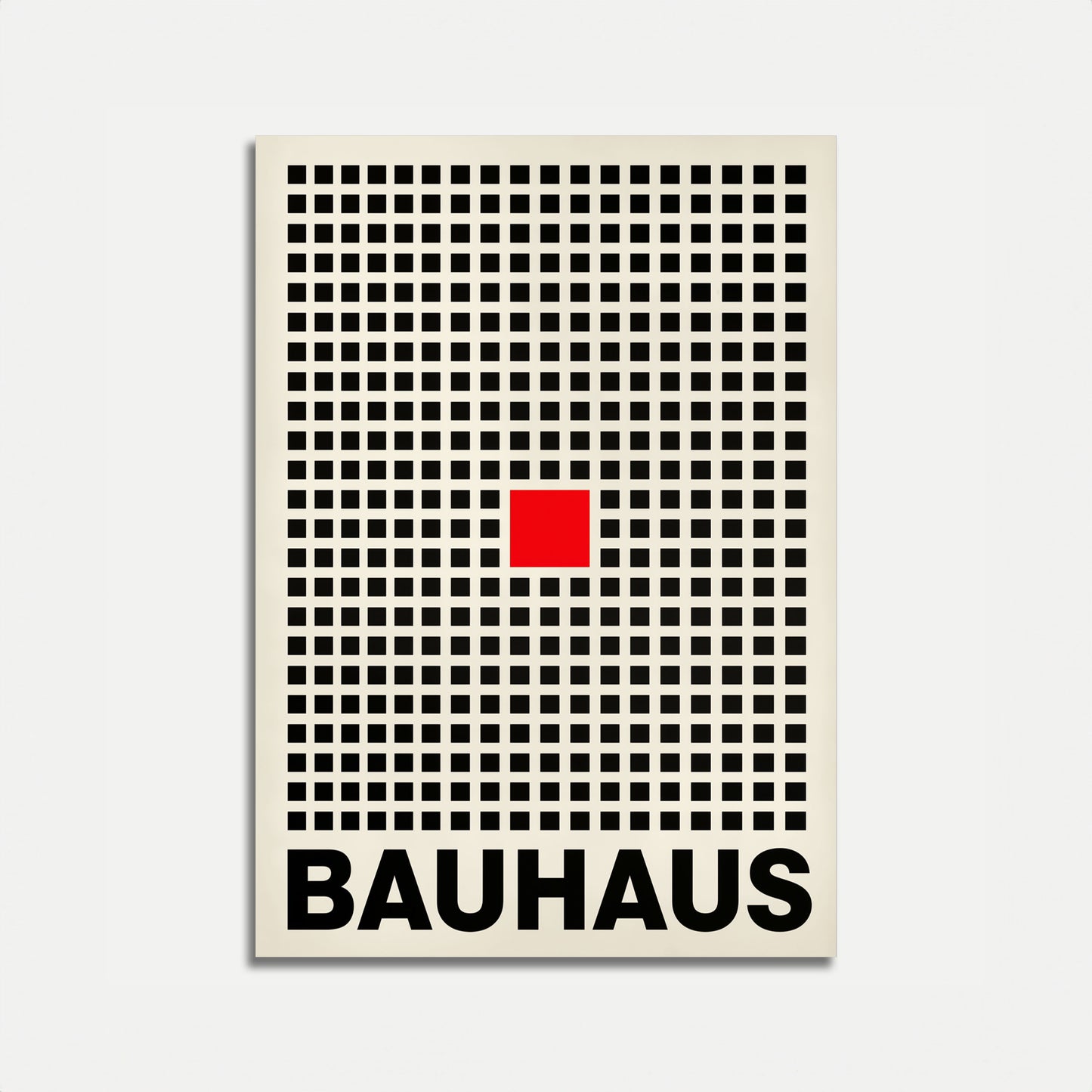 Bauhaus Red Square Minimalist Poster