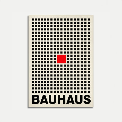 Bauhaus Red Square Minimalist Poster