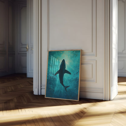 Stor Hvid Hai Stiger Op Plakat