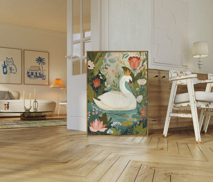 Royal Swan Garden Poster
