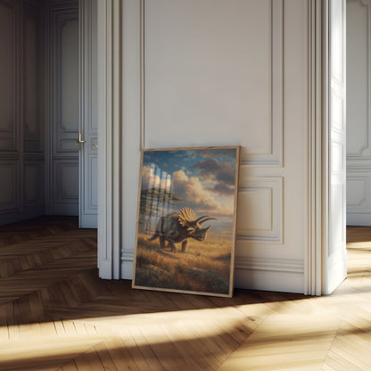 Prehistoric African Plains Triceratops Poster