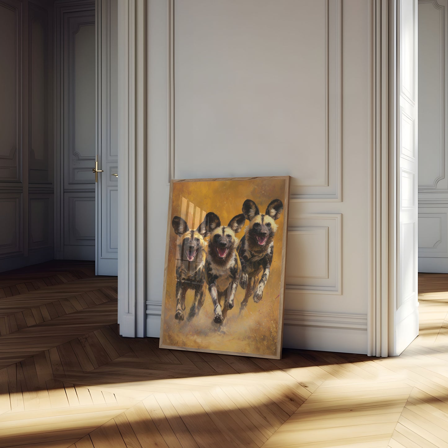 Wild Dogs Running Together Poster