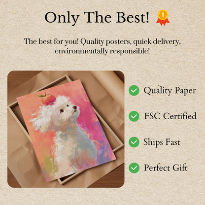 Puchaty Pies z Jabłkiem Plakat