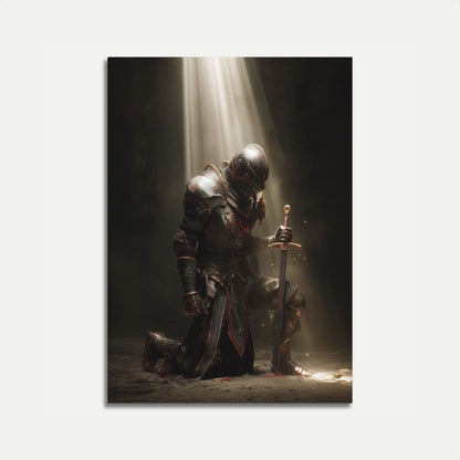 Fallen Knight in Radiant Light Poster