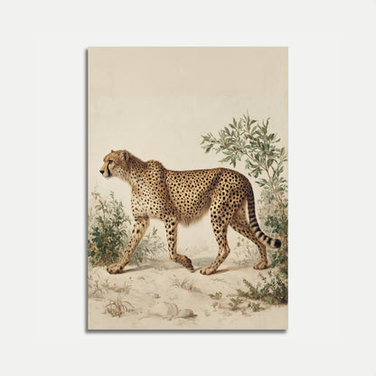 Elegante póster de vida silvestre de guepardo