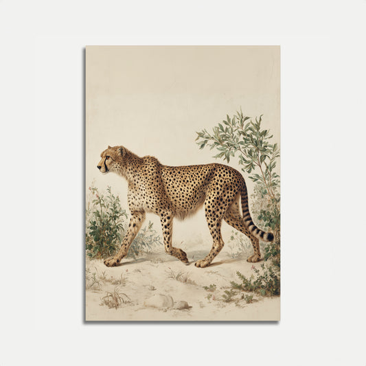 Elegante póster de vida silvestre de guepardo