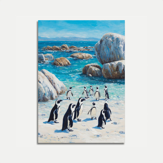 Penguins on the Beach Poster