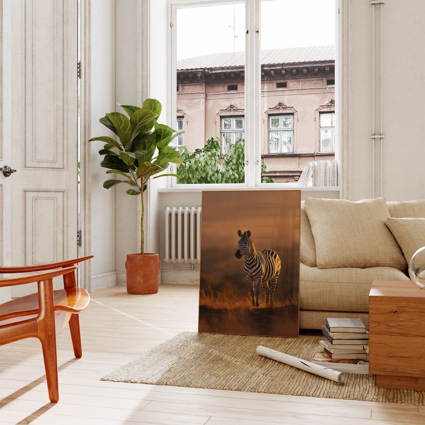 Golden Hour Zebra Poster