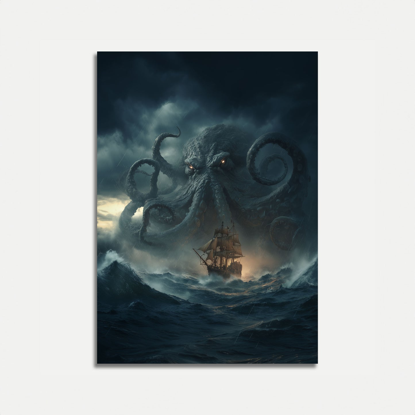 Kraken Sea Monster Encounter Poster