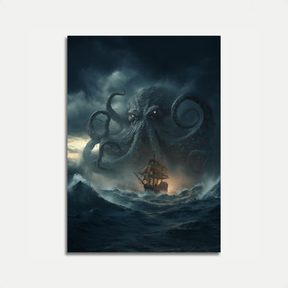 Kraken Sea Monster Encounter Poster