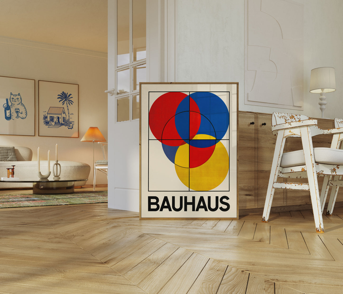 Bauhaus Geometric Circles Poster