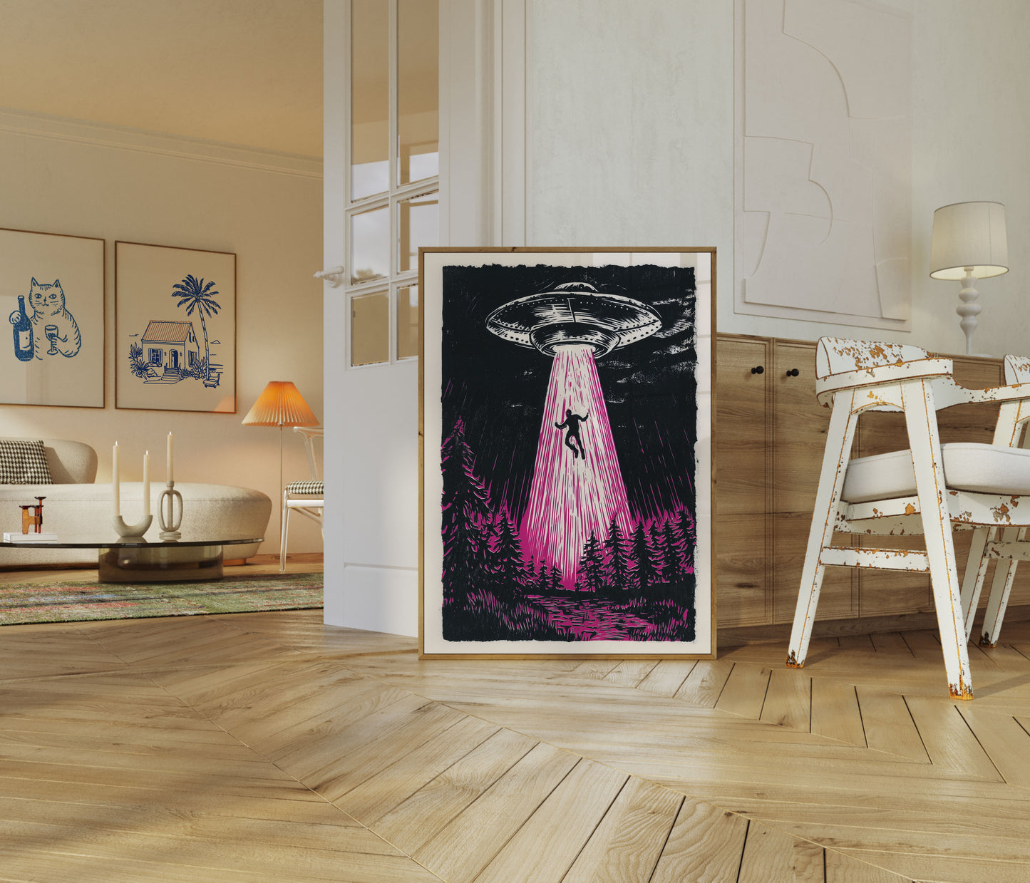 Alien Abduction Forest Poster