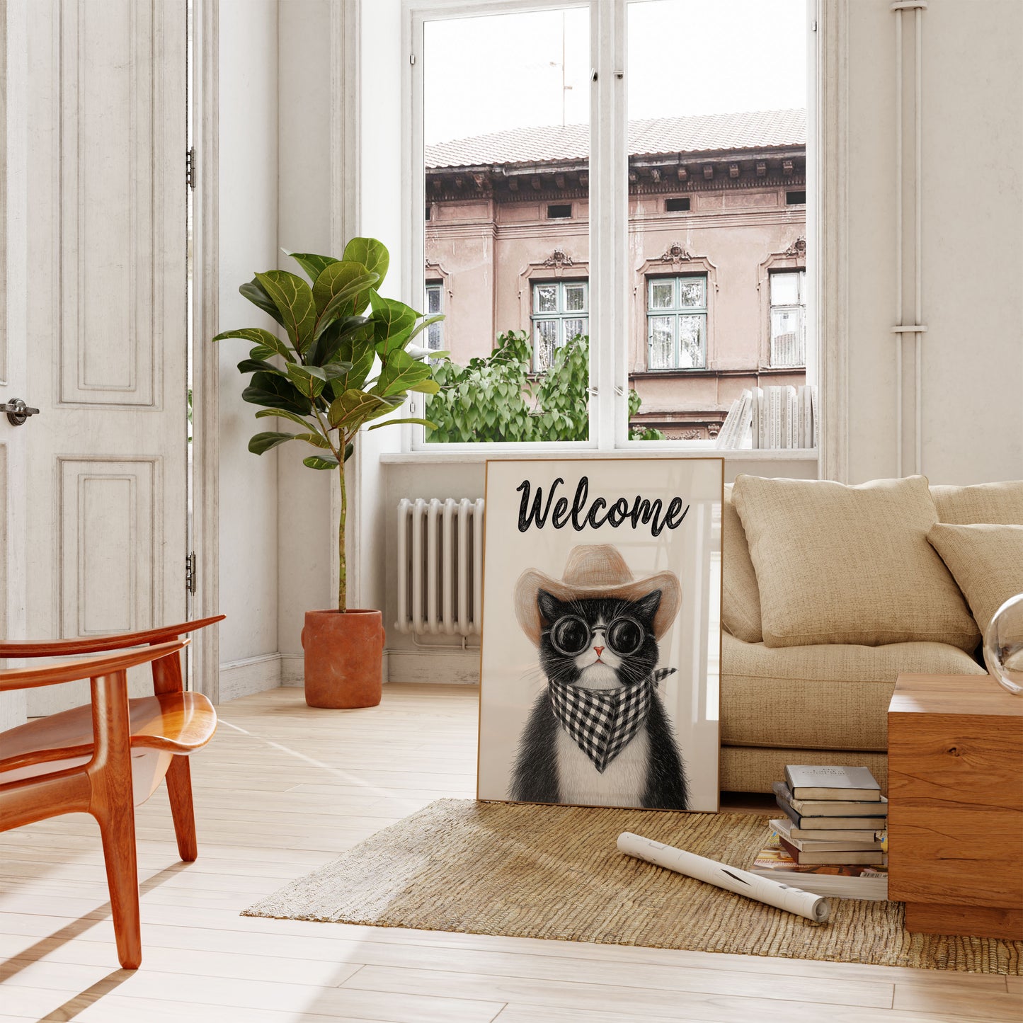 Cowboy Kat med Solbriller Plakat