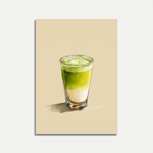 Mehrschichtiges Matcha-Getränk-Poster