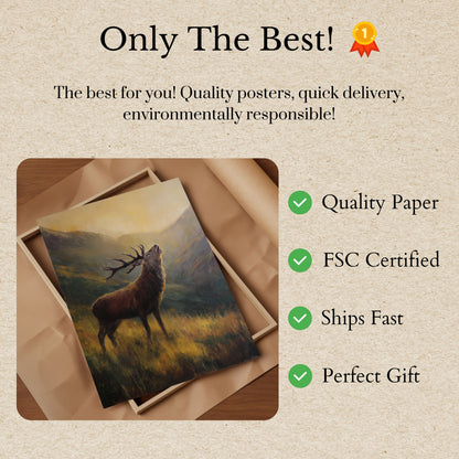 Majestic Elk in Mountain Valley Poster