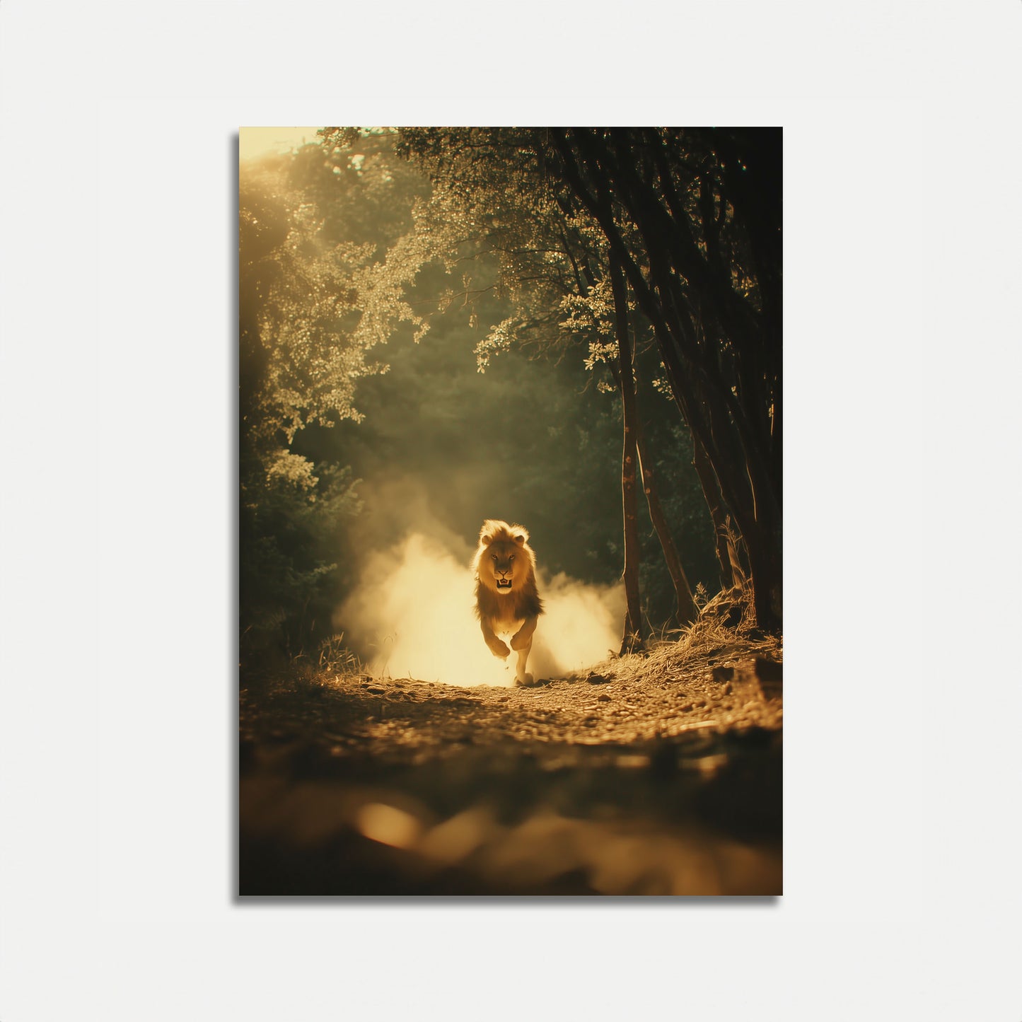 Majestic Lion Forest Run Poster