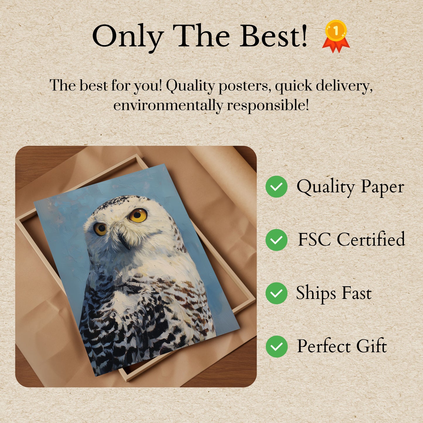 Majestic Snowy Owl Poster
