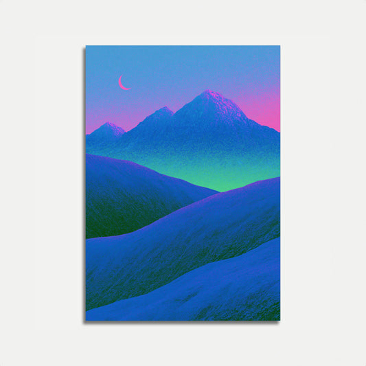Póster Paisaje Montaña Neón