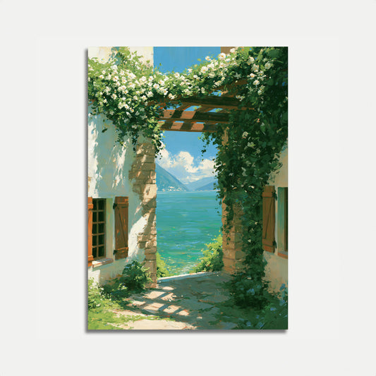 Mediterranean Garden Terrace Poster
