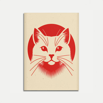Rødt kattansikt minimalistisk plakat