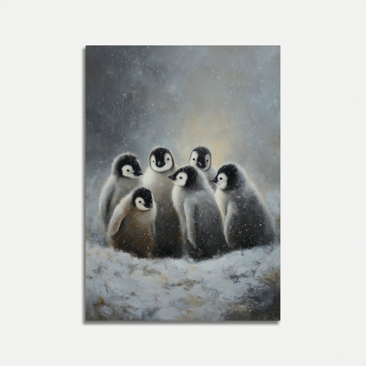 Emperor Penguin Chicks in Snow Poster