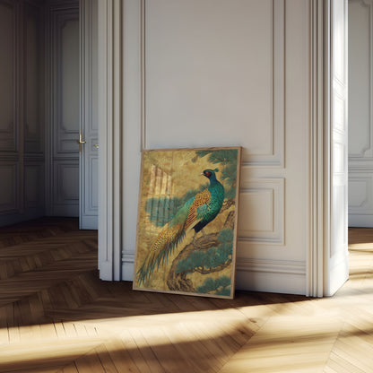 Affiche Paon Élégant sur Branche