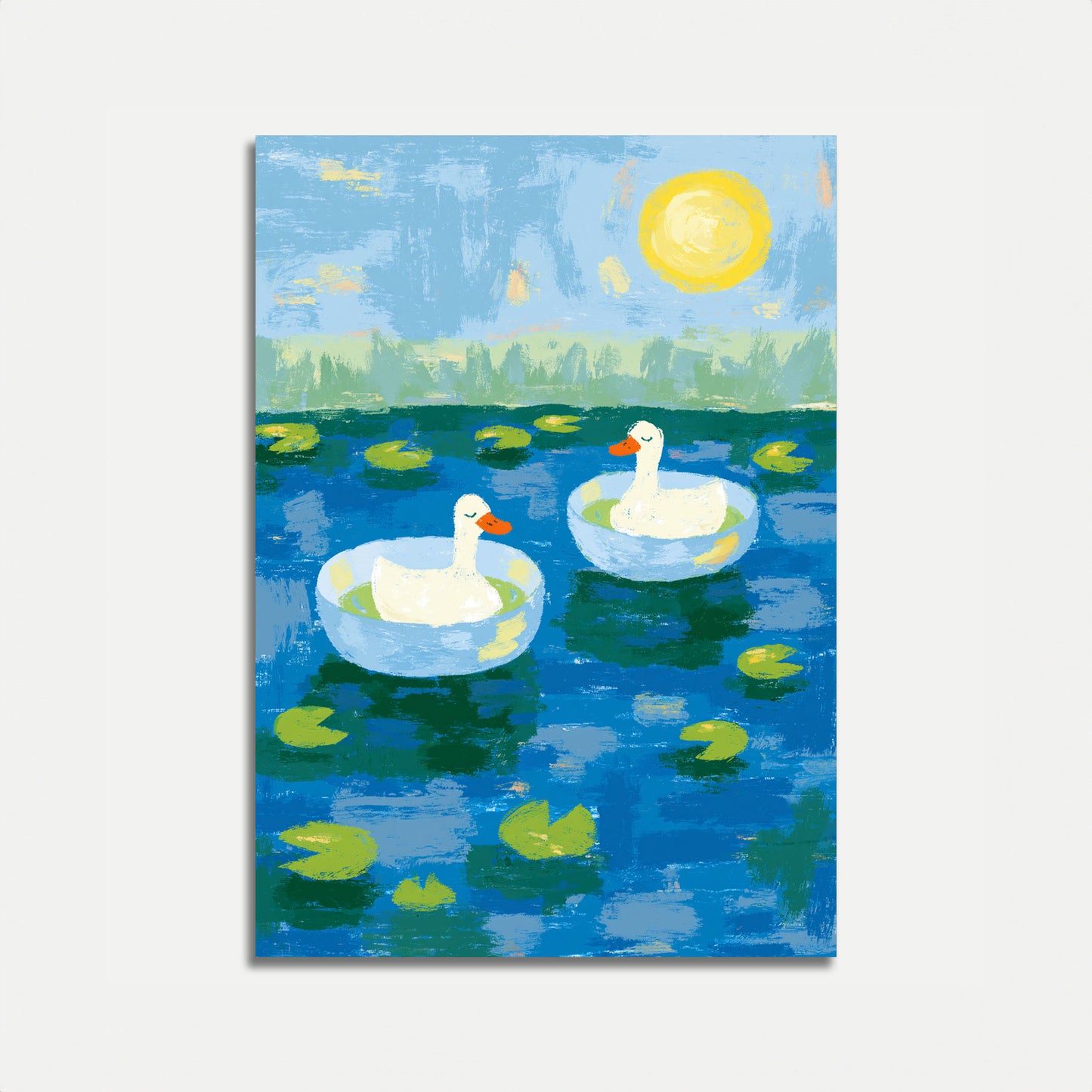 Enten auf Seerosenblatt-Plakat