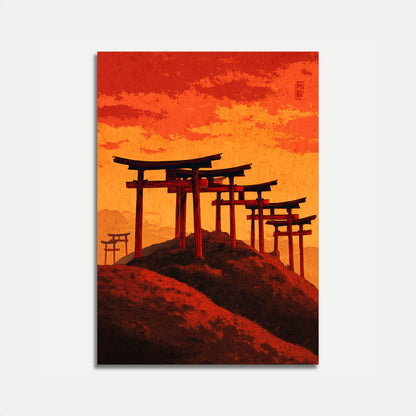 Sacred Torii Gates Sunset Poster