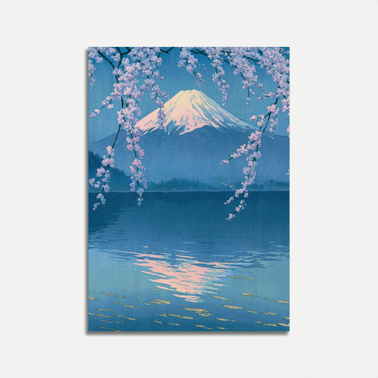 Póster de Cerezos en Flor del Monte Fuji