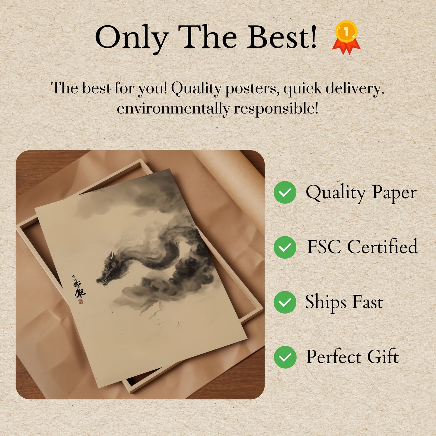 Ethereal Smoke Dragon Poster