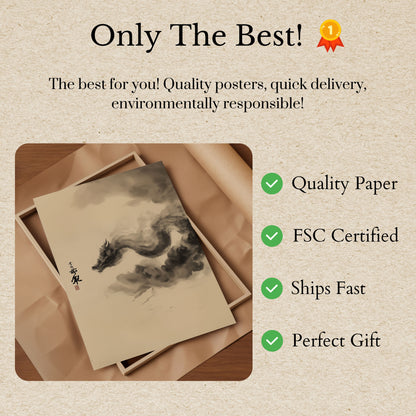 Ethereal Smoke Dragon Poster