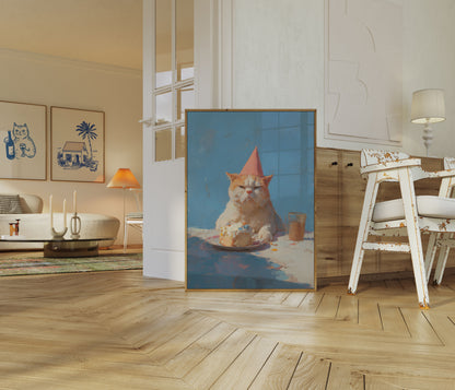 Grumpy Birthday Cat Poster