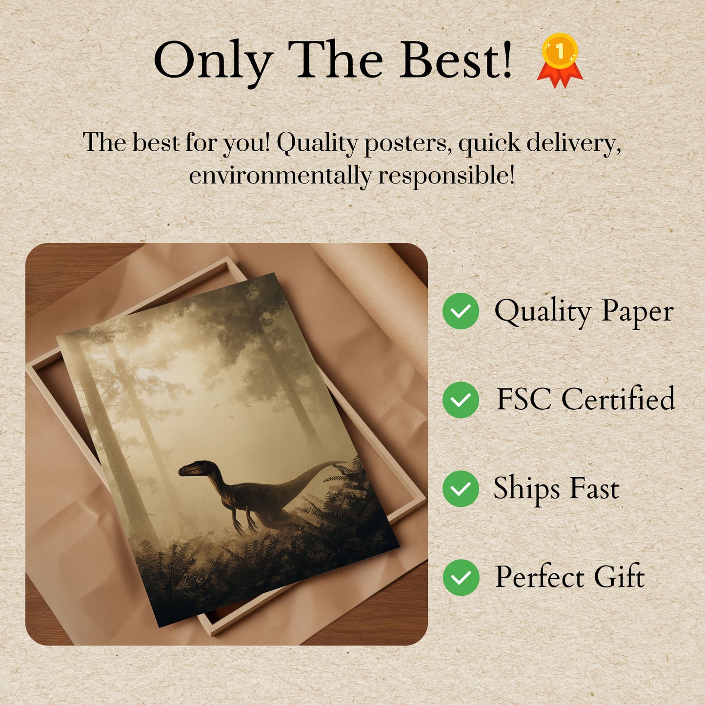 Misty Raptor Forest Poster