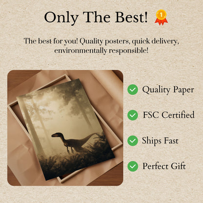 Misty Raptor Forest Poster