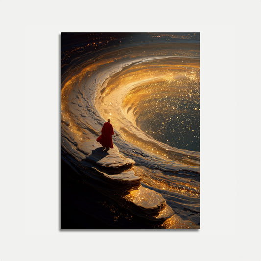 Affiche Voyage Cosmique Dans l'Abîme Doré