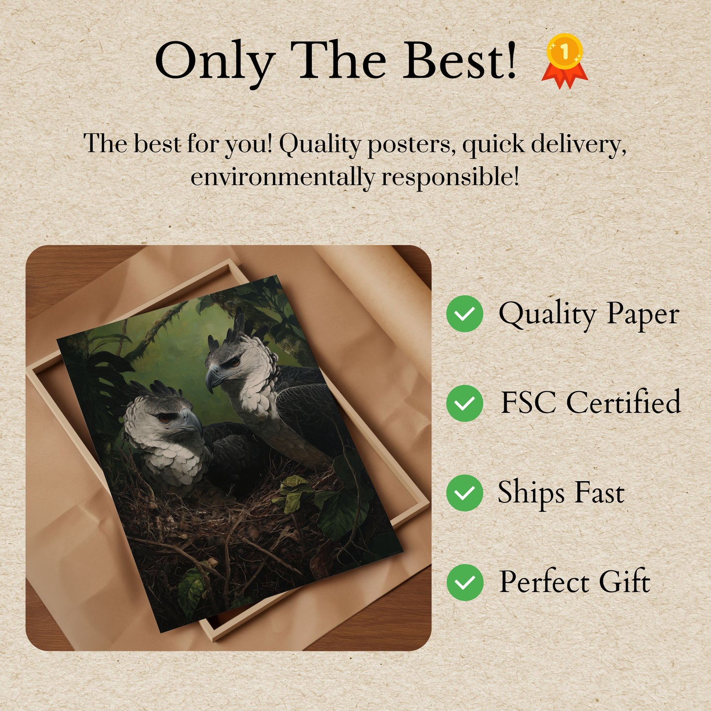 Harpy Eagles in Rainforest Poster