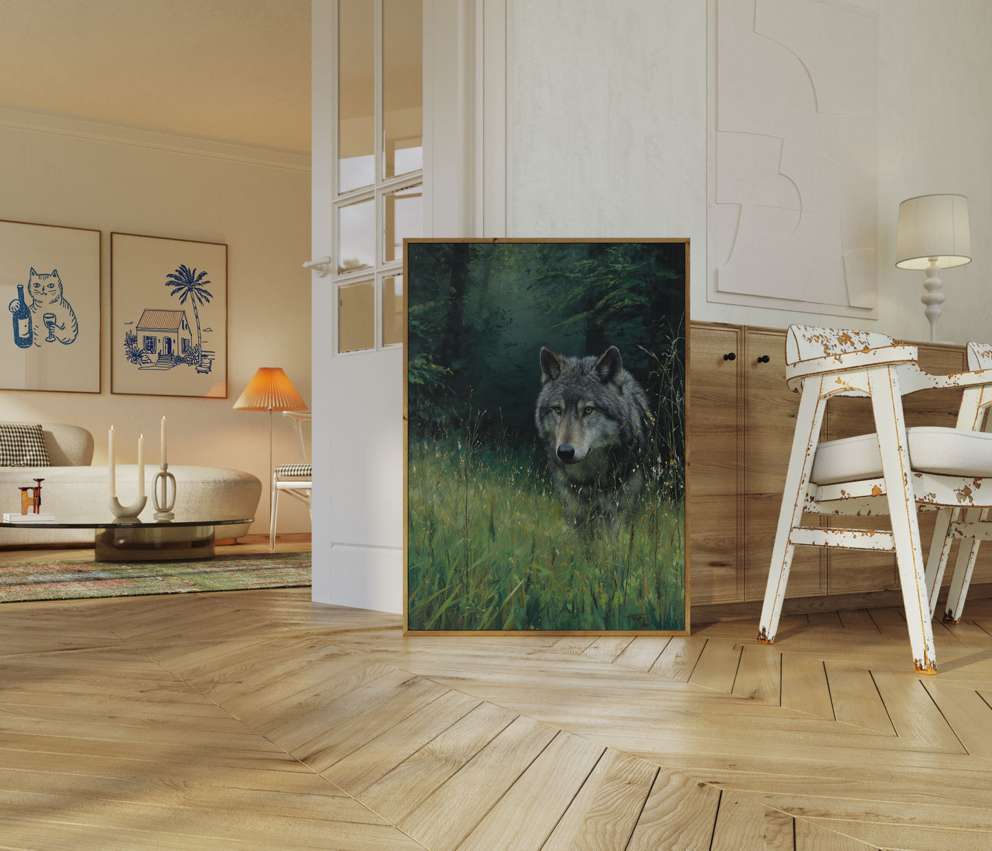Wild Forest Guardian Wolf Poster