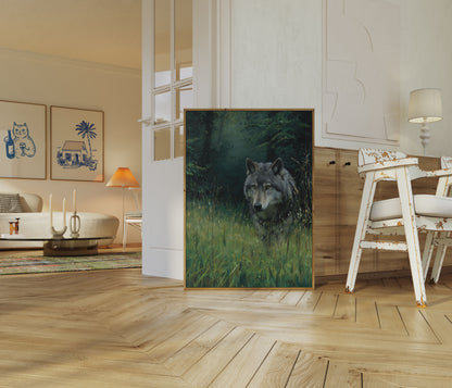 Wild Forest Guardian Wolf Poster