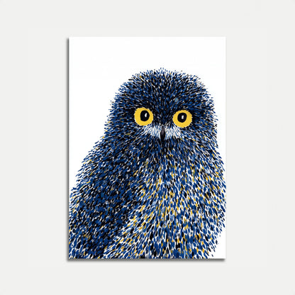 Mystical Blue Owl Portrait Poster