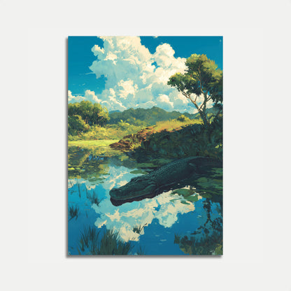Póster de paisaje sereno del río Cocodrilo