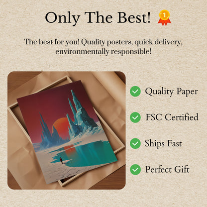 Affiche Paysage Extraterrestre avec Tours de Cristal