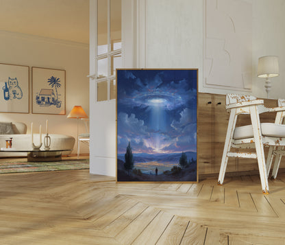 Alien Encounter Night Sky Poster